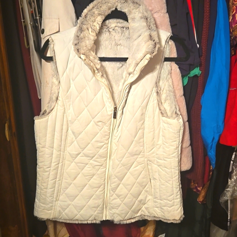 Fur lined vest jacket